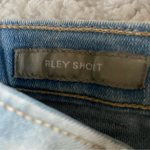 Lucky Brand Riley Denim Jean Shorts Girls Youth Size 12 Raw Hem Distressed - Picture 2 of 8